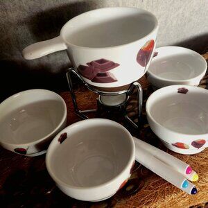 Nwot - Fondue Fun - 10 piece set - great for chocolate, cheese, or meat fondue